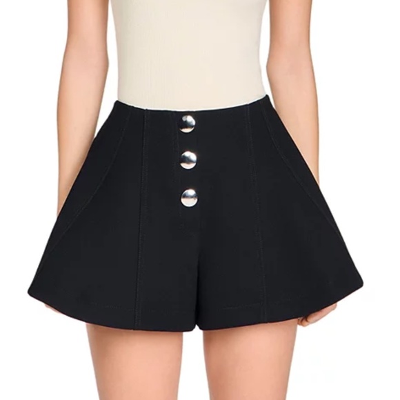 Sandro Pants - June Snap Front Flared Shorts